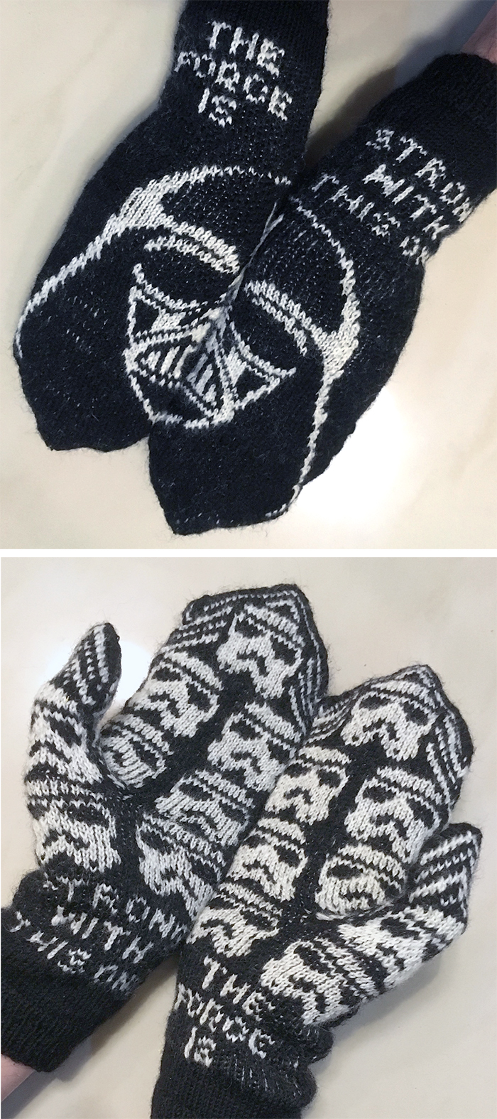 Free Knitting Pattern for Dark Side Mittens