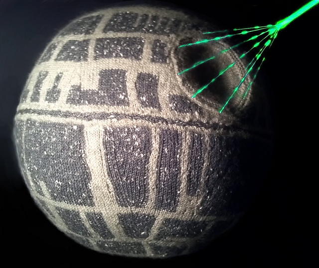 Free knitting pattern for Death Star toy and more Star Wars knitting patterns