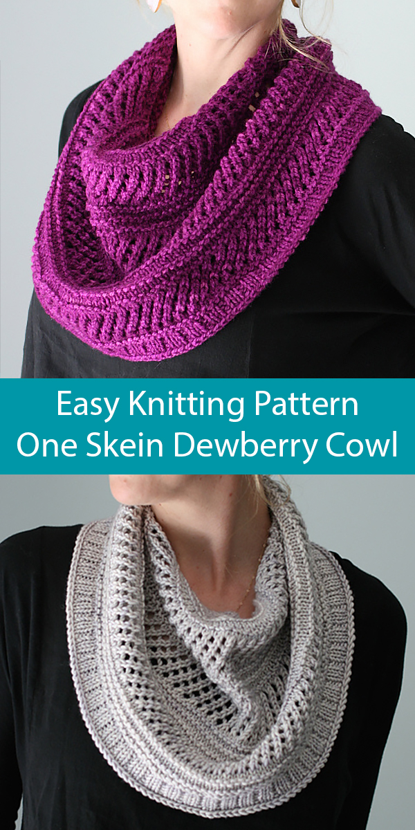 Knitting Pattern for Easy One Skein Dewberry Cowl