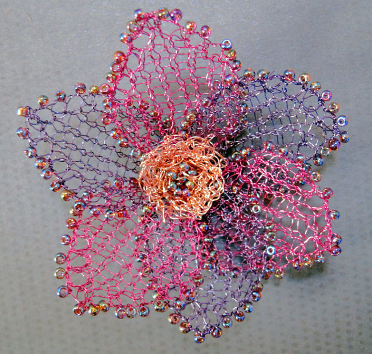 Free Knitting Pattern for Diamond Jubilee Wire Flower