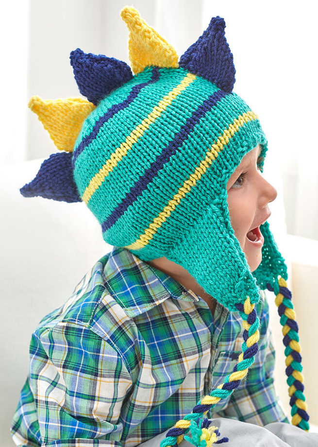 Free Knitting Pattern for Dino Stripe Hat