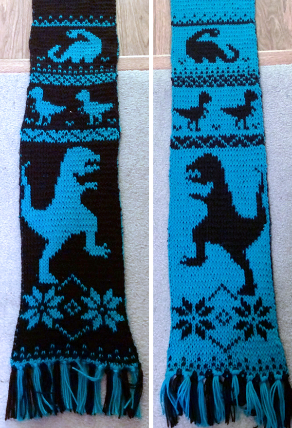 Free Knitting Pattern for Dinosaur Scarf
