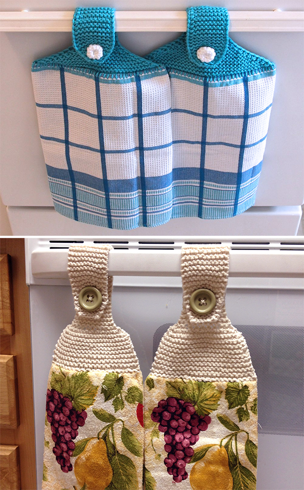 Free Knitting Pattern for Dish Towel Topper Kitchen Set