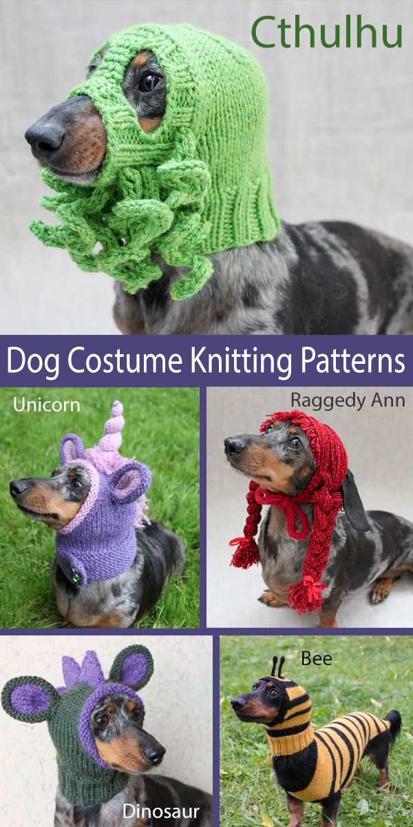 Knitting Pattern for Dog Costumes and Hats