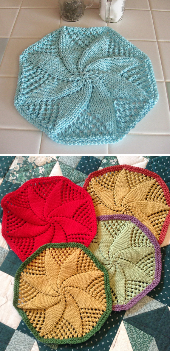 Free Knitting Pattern for Doily Style Dishcloth