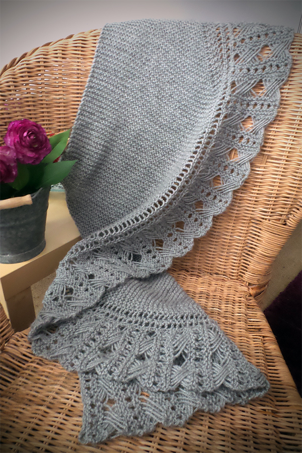 Free Knitting Pattern for Dominika Shawl