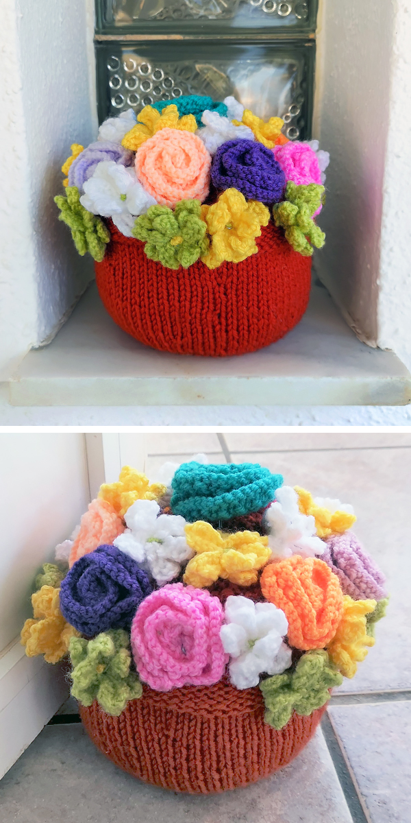 Knitting Pattern for Flower Pot