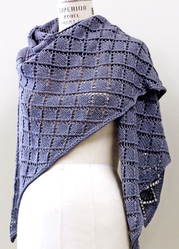 Free knitting pattern for Dorothea Wrap and more diamond stitch knitting patterns