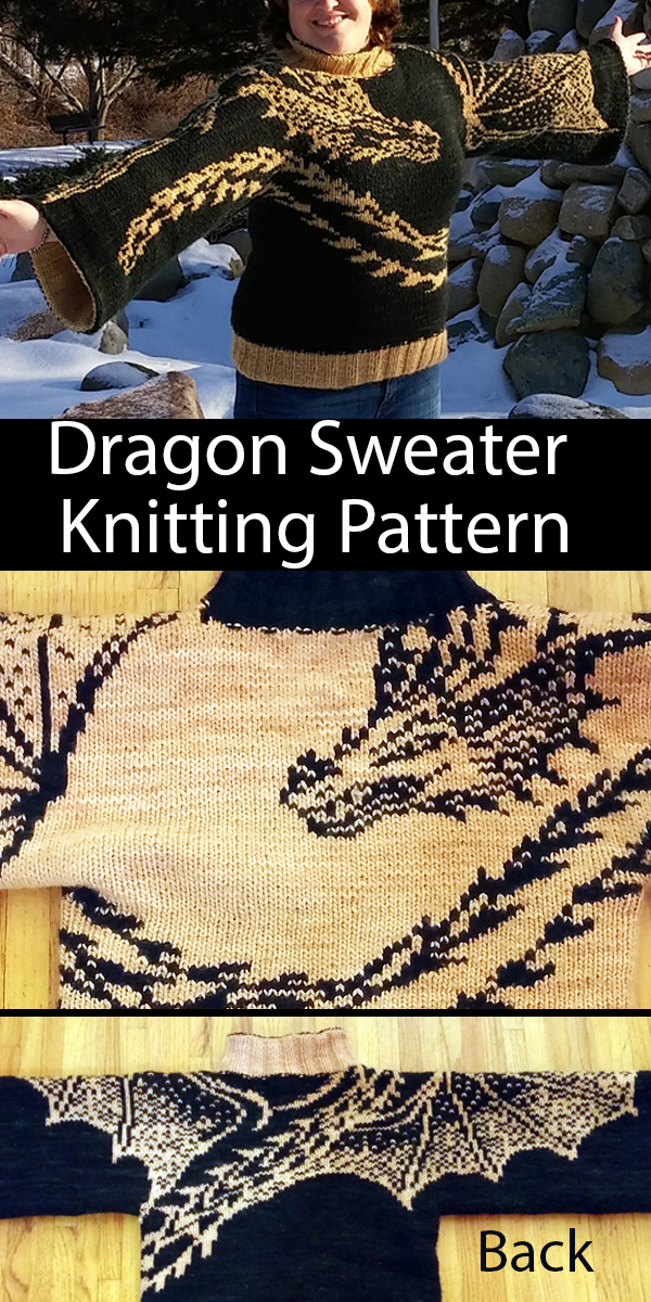 Knitting Pattern for Winged Dragon Kimono Sweater 