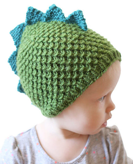 Knitting Pattern for Dragon or Dinosaur Baby Hat