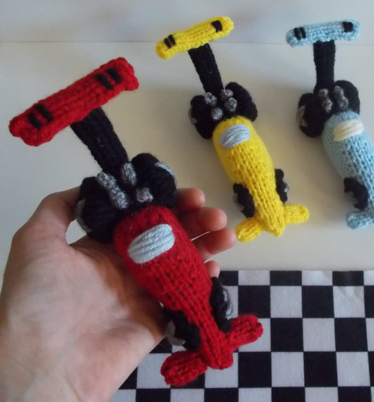 Free Knitting Pattern for Dragster Race Car Toy