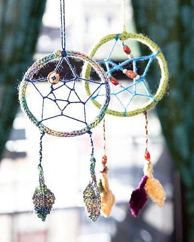 Free knitting pattern for Dream a Little Dream Dream Catcher and more last minute gift knitting patterns