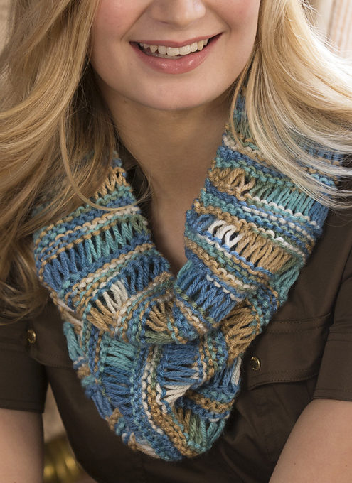 Free Knitting Pattern for One Skein Drop Stitch Cowl