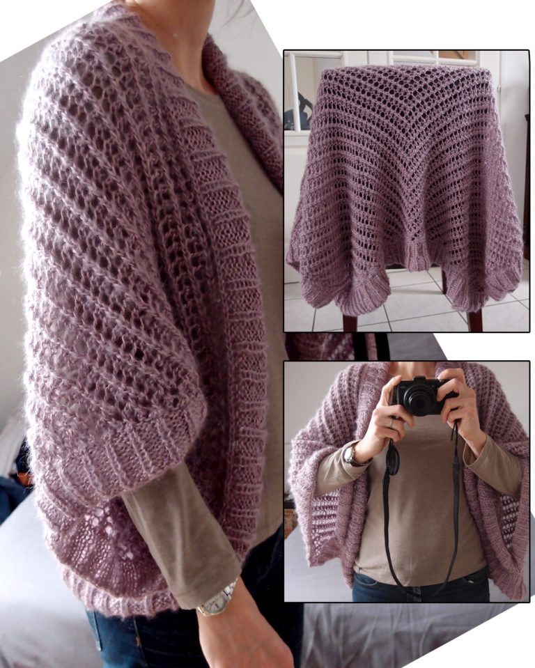 Free Knitting Pattern for Lace Sweater Wrap