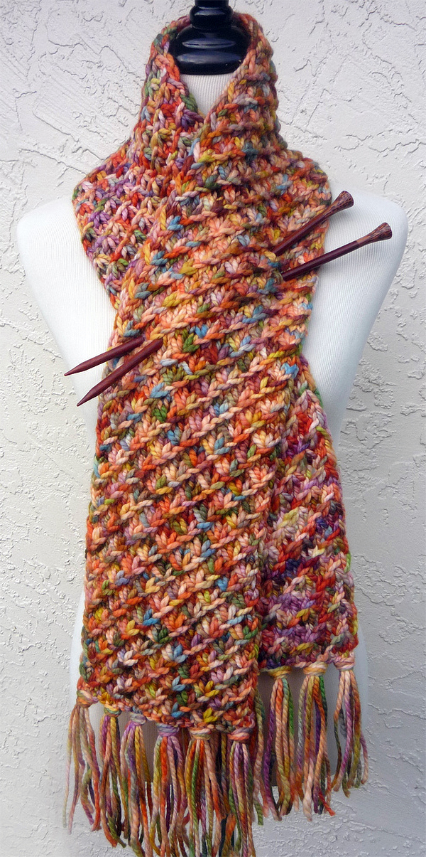 Free Knitting Pattern for Easy Star Stitch Scarf