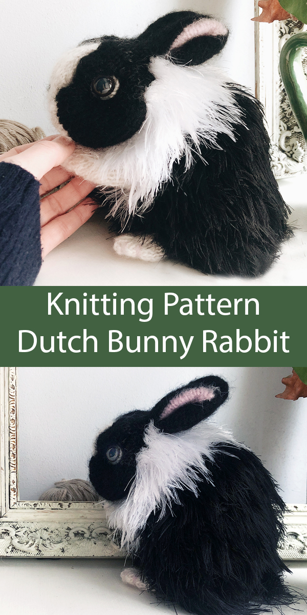 Knitting Pattern for Dutch Bunny Rabbit Toy Softie Knit Flat
