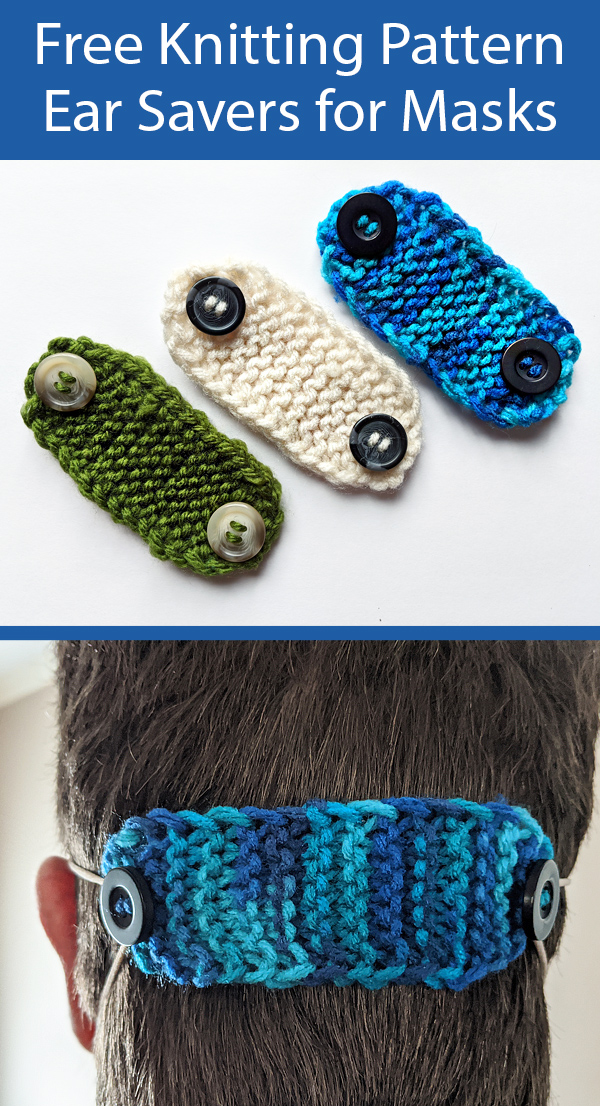 Free Knitting Pattern for Ear Savers for Masks