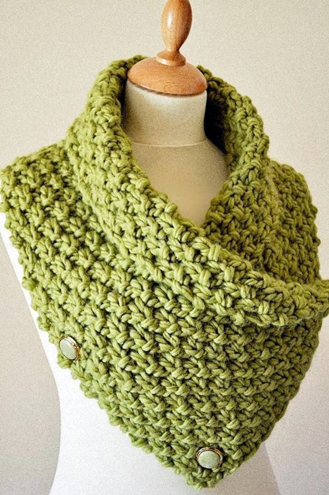 Knitting Pattern for Easy Chunky Knit Neck Warmer/Cowl