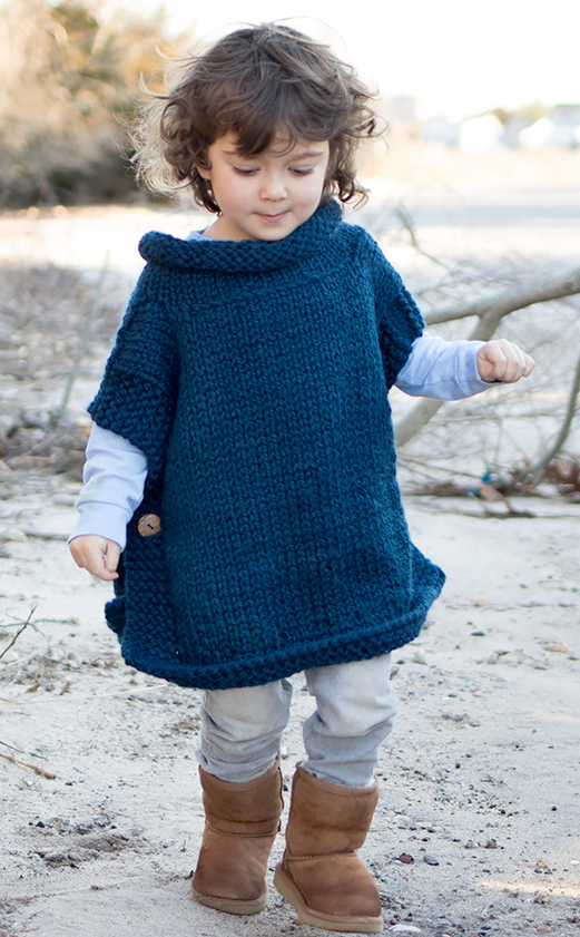 Free Knitting Pattern for Easy Kid's Poncho