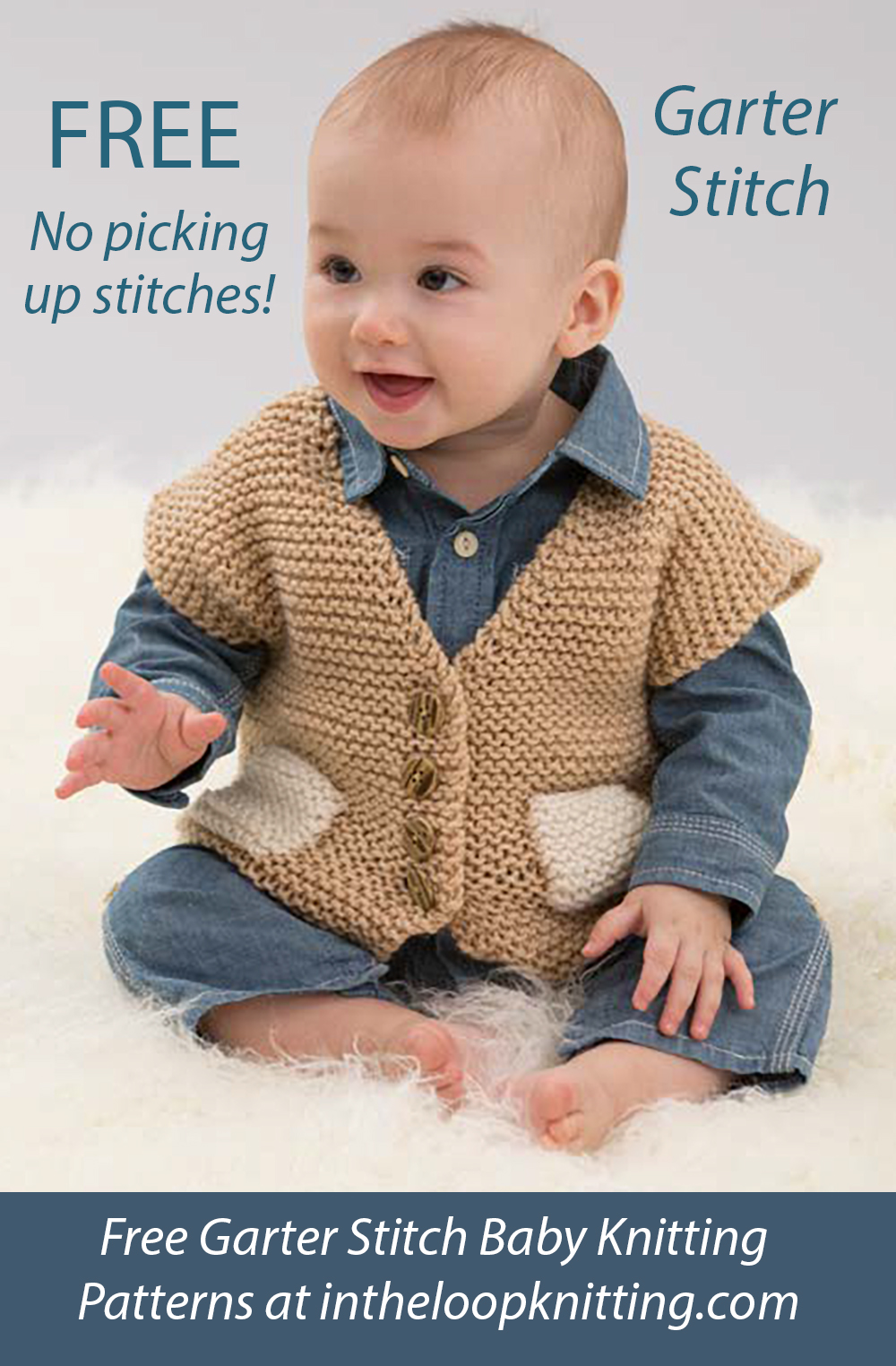 Free Baby Easy Pocketed Vest Knitting Pattern Garter Stitch