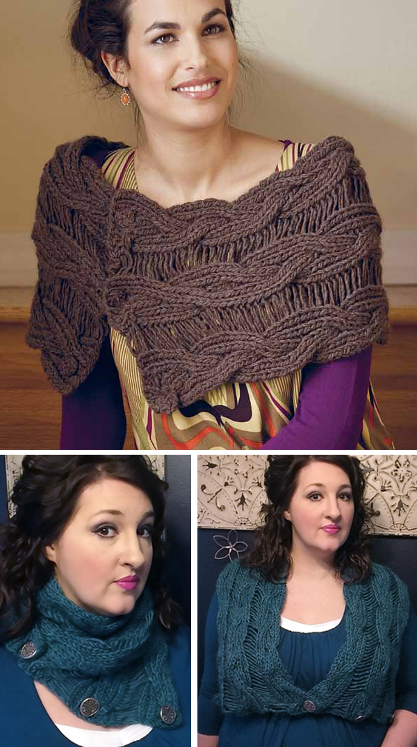 Knitting Pattern for Echo Reversible Drop-Stitch Mobius