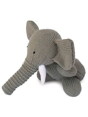 Free knitting pattern for Elephant toy softie and more wild animal knitting patterns