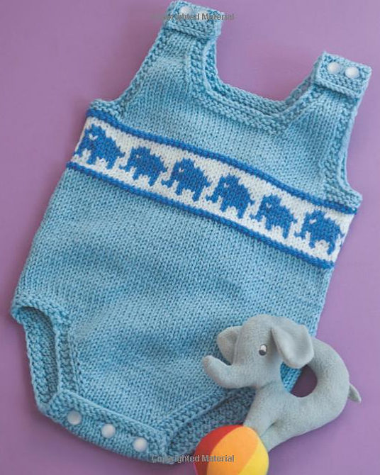 Knitting Pattern for Elephant Baby Onesie