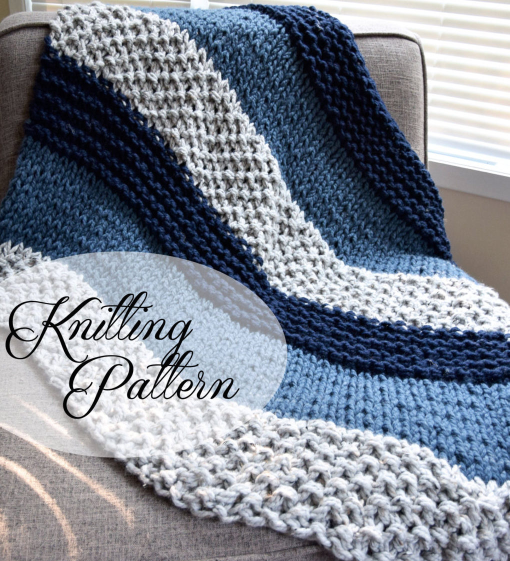 Knitting Pattern for Easy Beginner Chunky Blanket