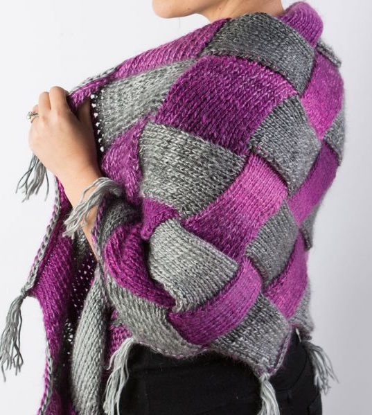 Free Knitting Pattern and Class for Entrelac Shawl