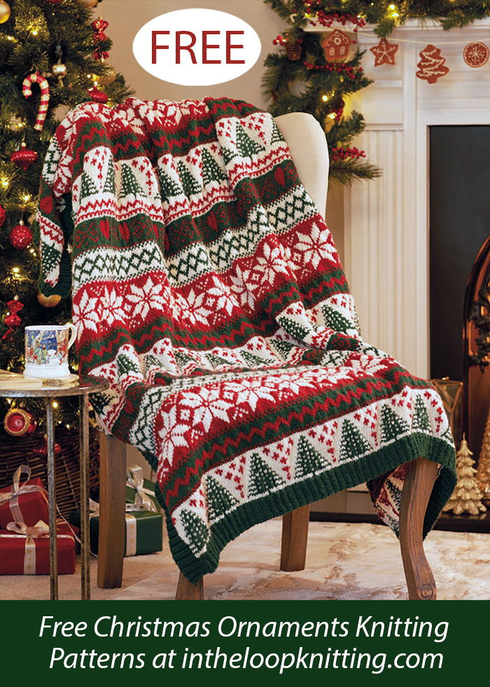 Free Christmas Fair Isle Festive Blanket Knitting Pattern
