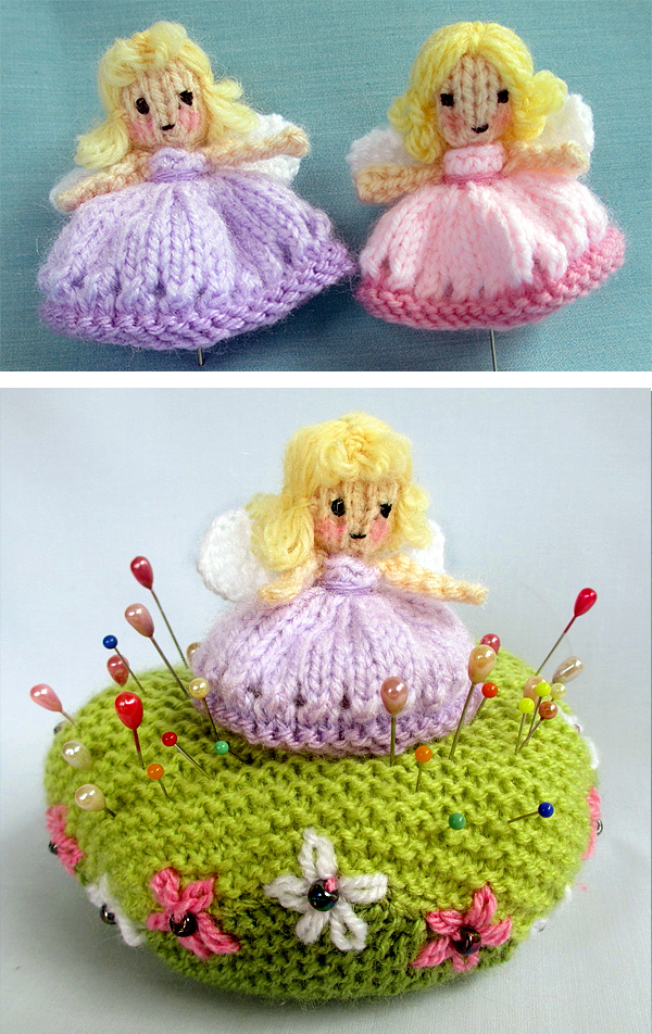 Free Knitting Pattern for Fairy and Pin Cushion