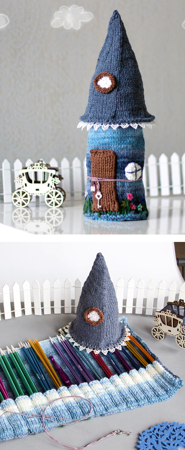 Knitting Pattern for Fairy Tale House Needle or Pencil Case