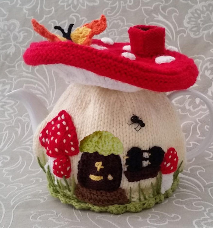 Knitting Pattern for Fairy Mushroom Tea Cosy