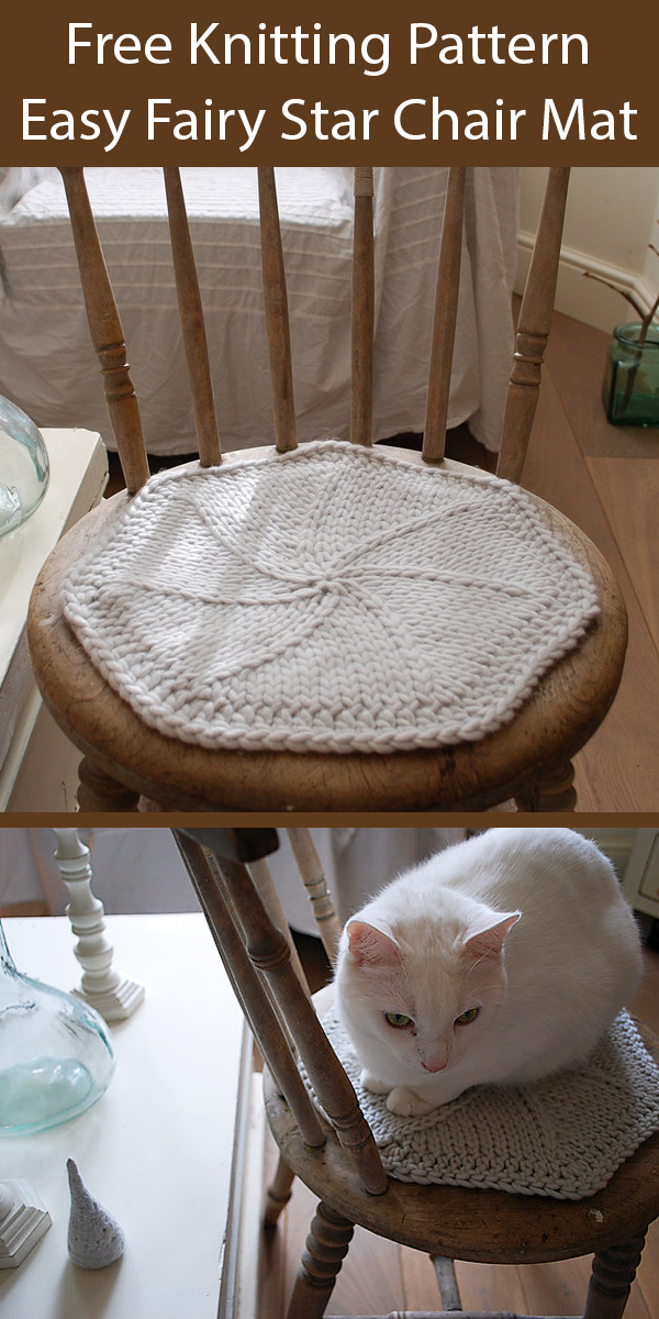 Free Knitting Pattern for Easy Fairy Star Chair Mat