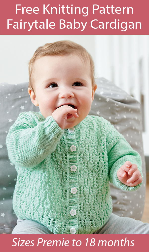 Free Knitting Pattern for Fairytale Baby Cardigan
