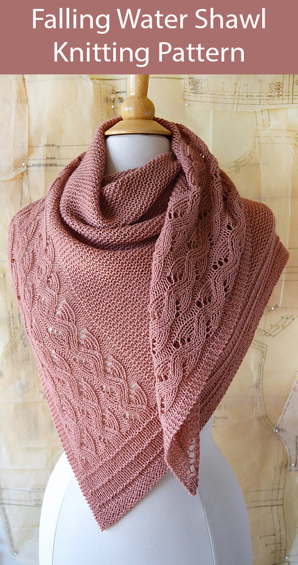 Knitting Pattern for Falling Water Shawl