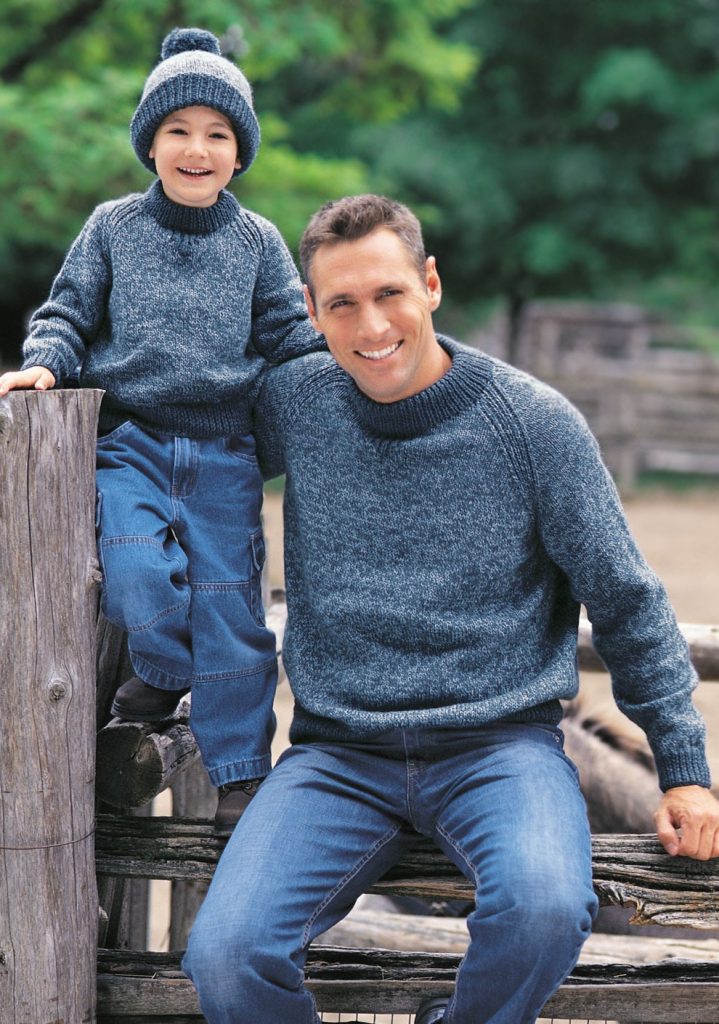 Free knitting patterns for Family Raglan Sweatershirt