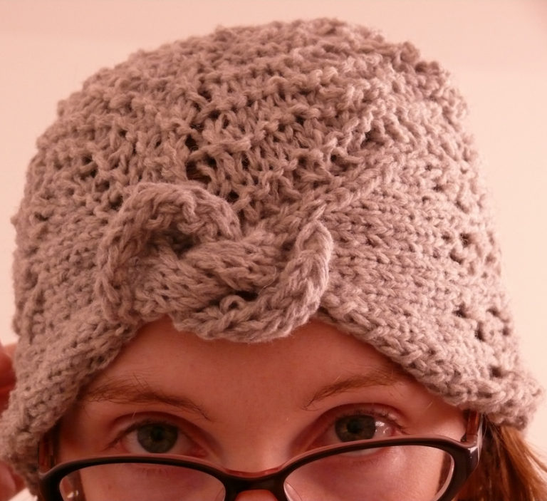Free Knitting Pattern for Gull Wing Lace Turban