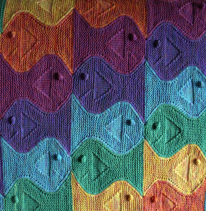 Knitting Pattern for Festive Fish Baby Blanket