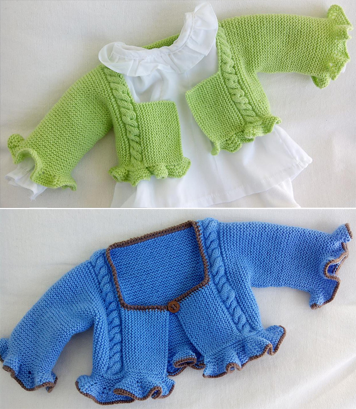 Free Knitting Pattern for Fiesta Baby Shrug
