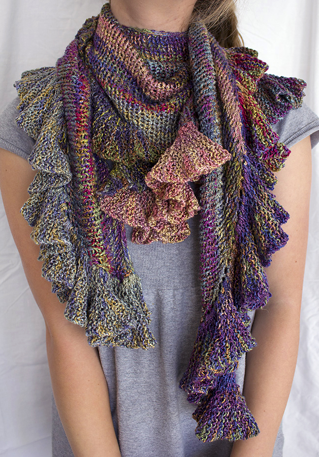 Knitting Pattern for Finch Ruffle Shawl