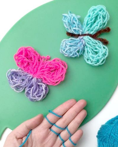 Free Finger Knitting Pattern for Butterflies