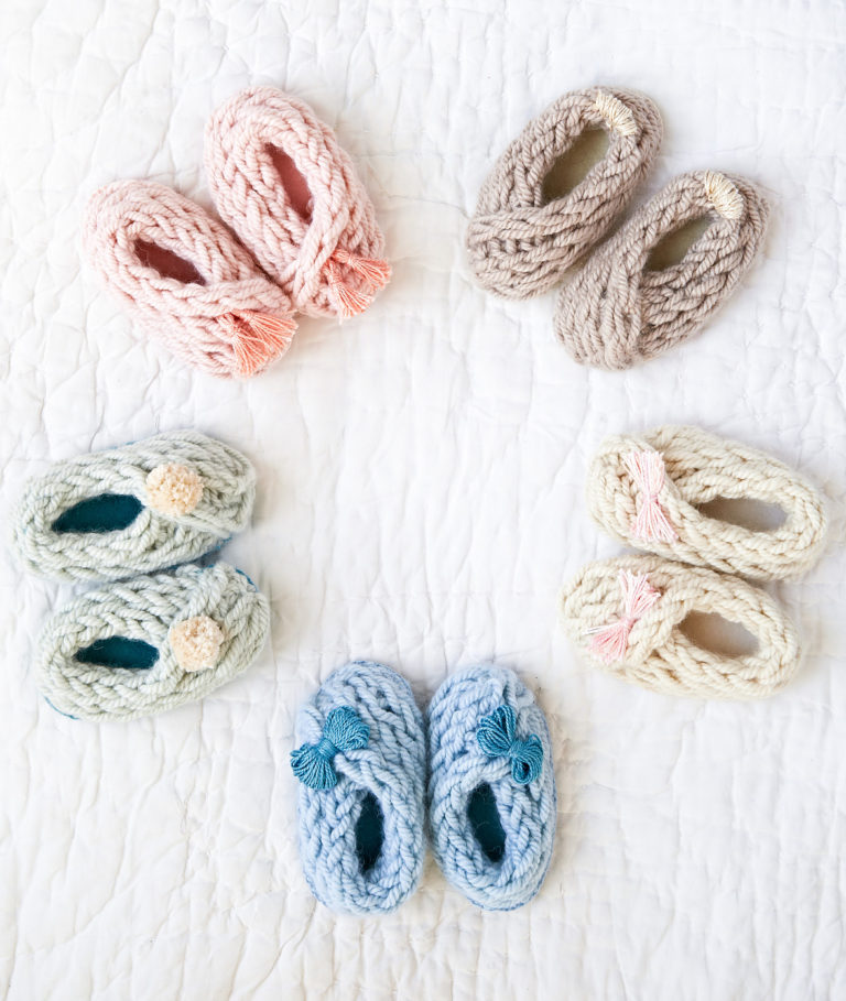 Knitting Pattern for Finger Knit Baby Booties