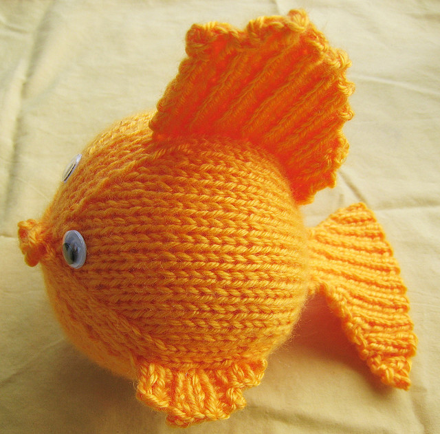 Free knitting pattern for Goldfish toy and sea creature knitting patterns