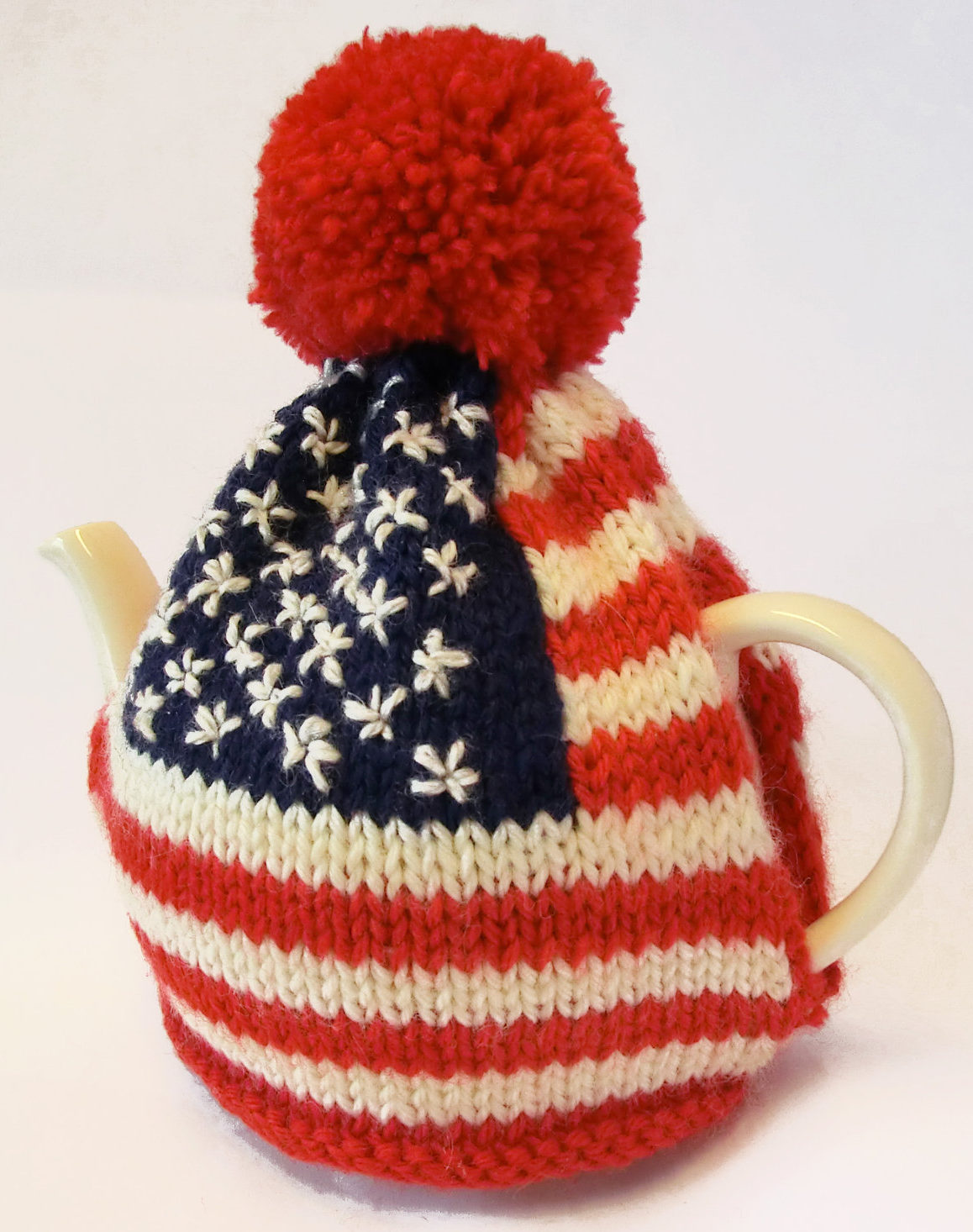 Knitting Pattern for American Flag Tea Pot Cosy