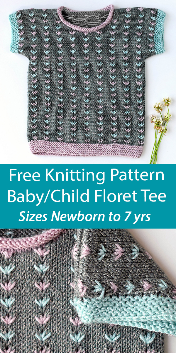 Free Baby and Child Top Knitting Pattern Floret Tee