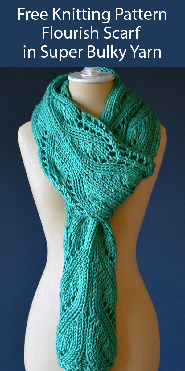 Free Knitting Pattern for Flourish Scarf in Super Bulky Yarn