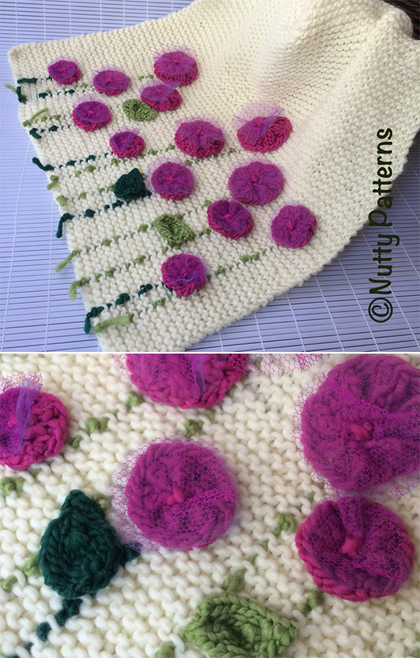 Pattern for Easy Flower Bed Baby Blanket