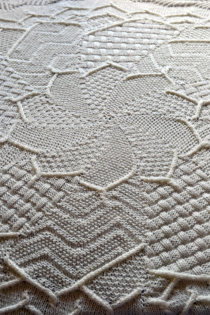 Free Knitting Pattern for Sampler Flower Baby Blanket