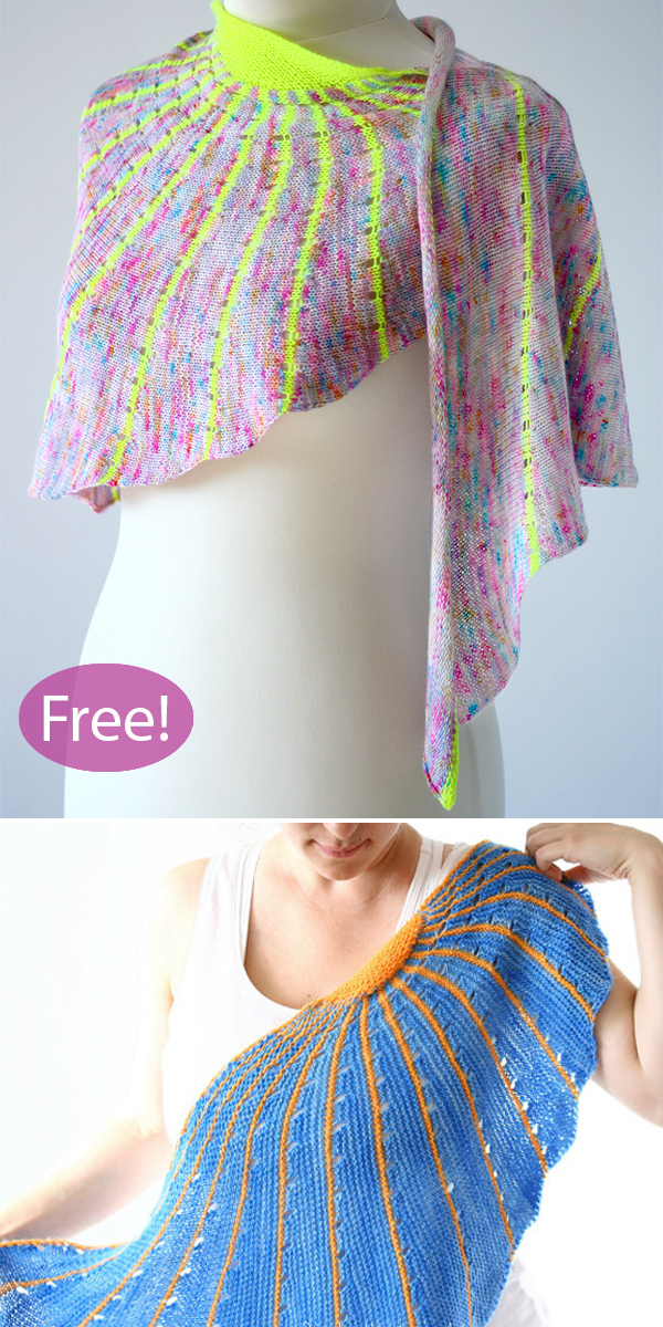 Free Knitting Pattern for Fluorescent Sun Shawl